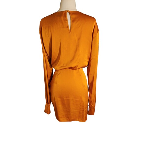 Hello Molly Club Wear Mini Dress Womens Size 10 Night Out Harvest Orange Silky - Picture 4 of 9